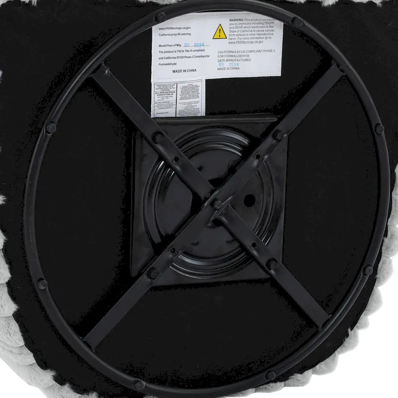 30.7W Faux Fur Upholstered Accent Chair Swivel Barrel Chair