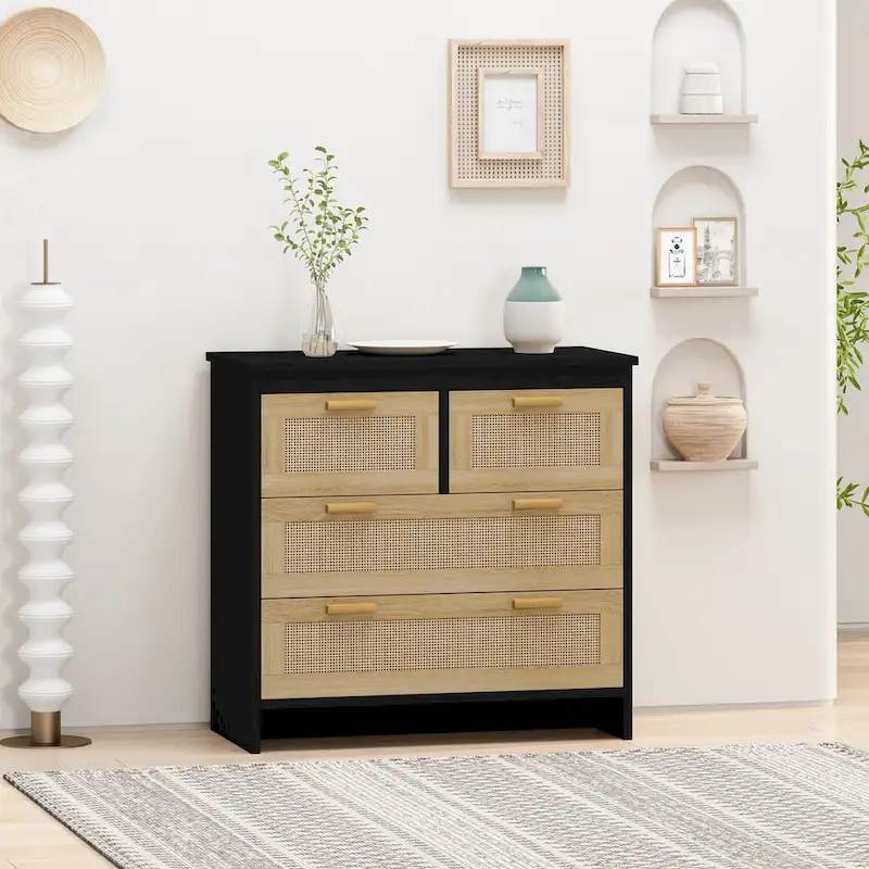 GEITIN 4 Drawers Rattan Cabinet