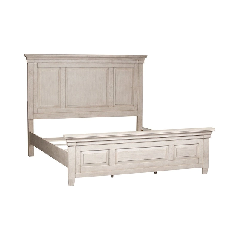 Heartland Antique White King Panel Bed