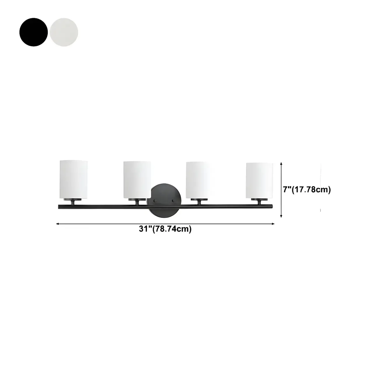 Industrial Metal Cylinder Glass Bathroom Vanity Light