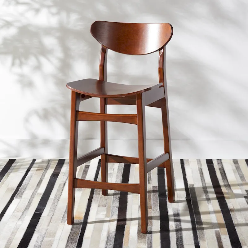 Counter Stool - Mid-Century Design (Walnut/Natural/Black/White)