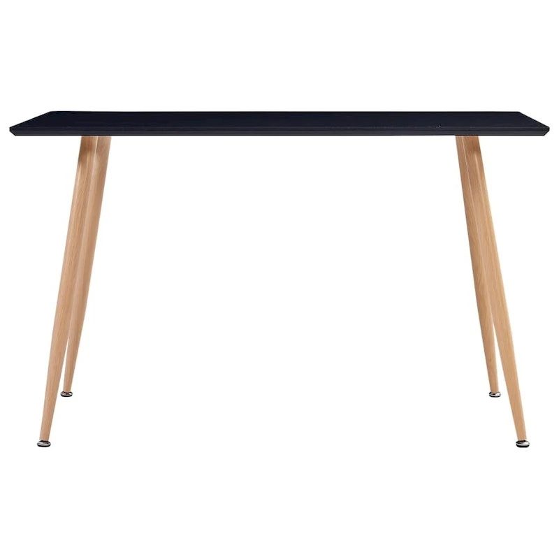 Black & Oak Modern MDF Dining Table with Steel Legs – Seats 6