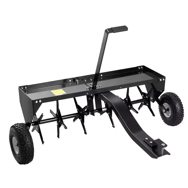 VEVOR Tow Behind Plug Aerator, 40-Inch Tow Behind Lawn Plug Aerator with Universal Hitch, Pull Behind Aerator, Black