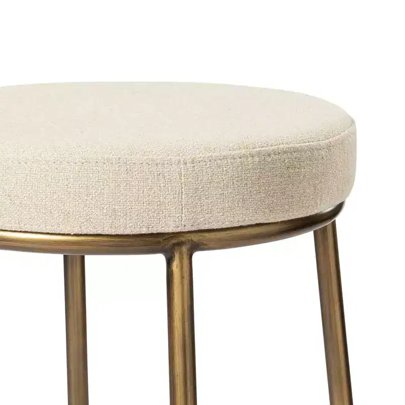 Maven Lane Stella Backless Metal Counter Stool with Fabric Upholstered Seat 26