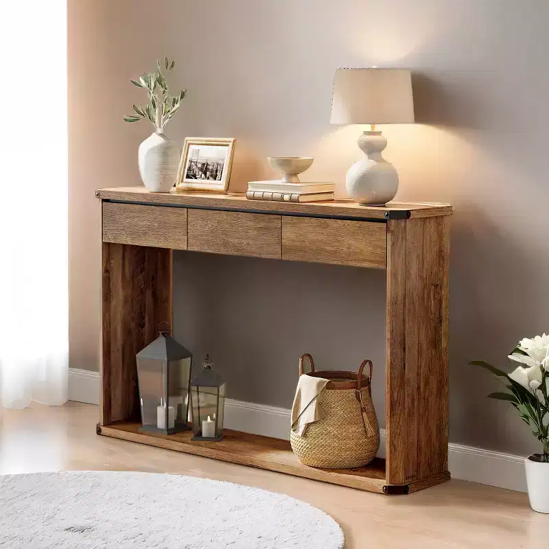 Console Table With Storage, 47.2 Inches Sofa Table Entryway Table, Sofa Table, Behind Couch Table, Narrow Console Table, 2-Tier Console Tables