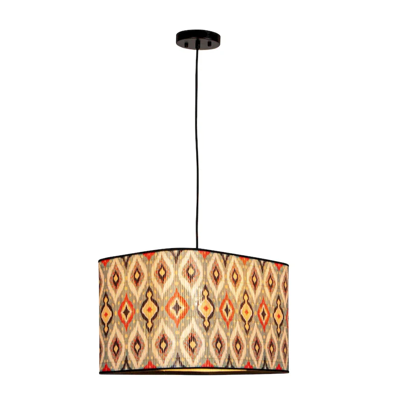 Ikat Elegance Bamboo Pendant Lamp