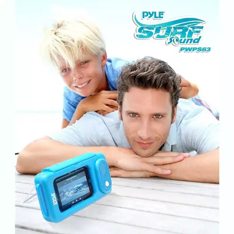 Pyle Surf Sound Play Universal Waterproof Bluetooth Stereo Speaker with Built-In Protective Case