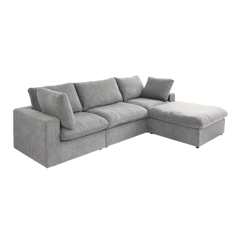 L-shape Linen Upholstered Sectional Sofa Couch