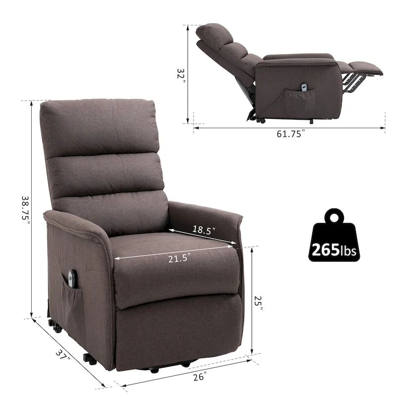 HOMCOM Power Lift Assist Recliner Chair with Remote