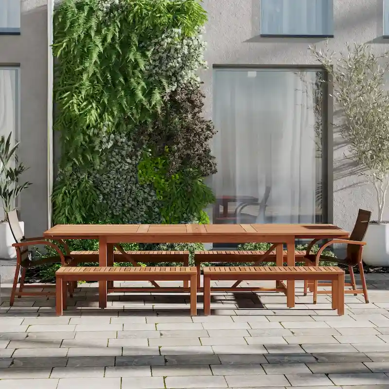 Amazonia 7pc FSC Certified Wood Danker Oudoor Patio Dining Set - Seats 10