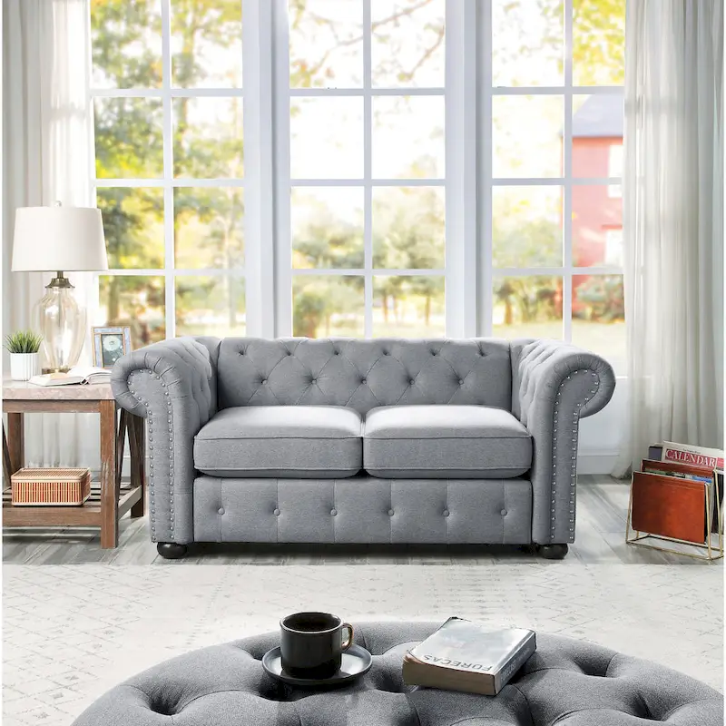 Tufted Chesterfield Loveseat Sofa