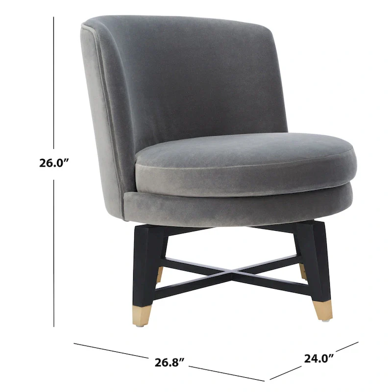 SAFAVIEH Couture Ginetta Swivel Accent Chair - 24 W x 26.8 L x 26 H - 24Wx27Dx26H