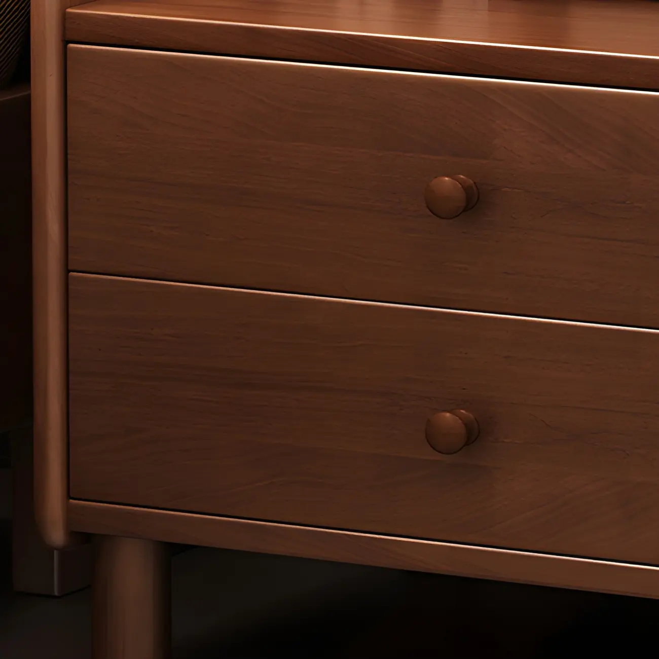 Narrow Versatile 2 Drawers Solid Wood White Nightstand