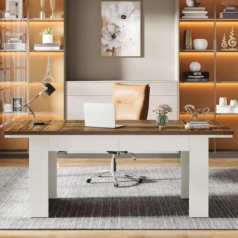 63  Large Computer Desk,Modern Executive Desk Home Office Desk Study Writing Desk