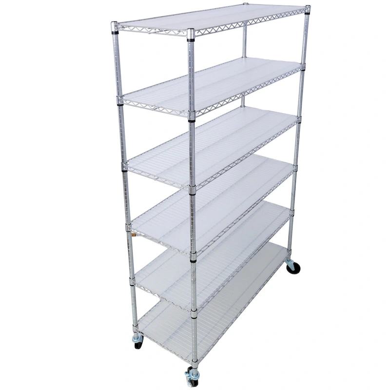 6-Tier Multifunctional Adjustable Shelf with Wheels, 6000LBS Capacity