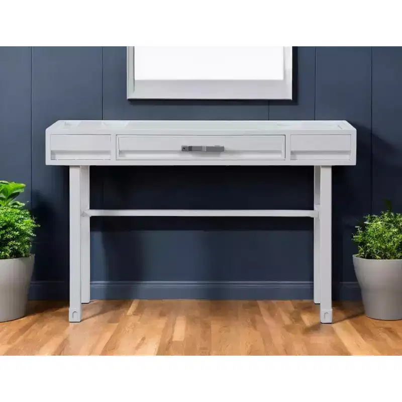 HomeRoots 47 White Iron Vanity Table