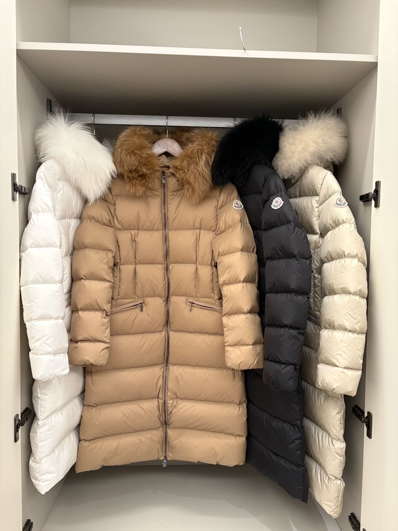 Women big fur winter down jacket 90% white  down puffer jacket S-XL high quality