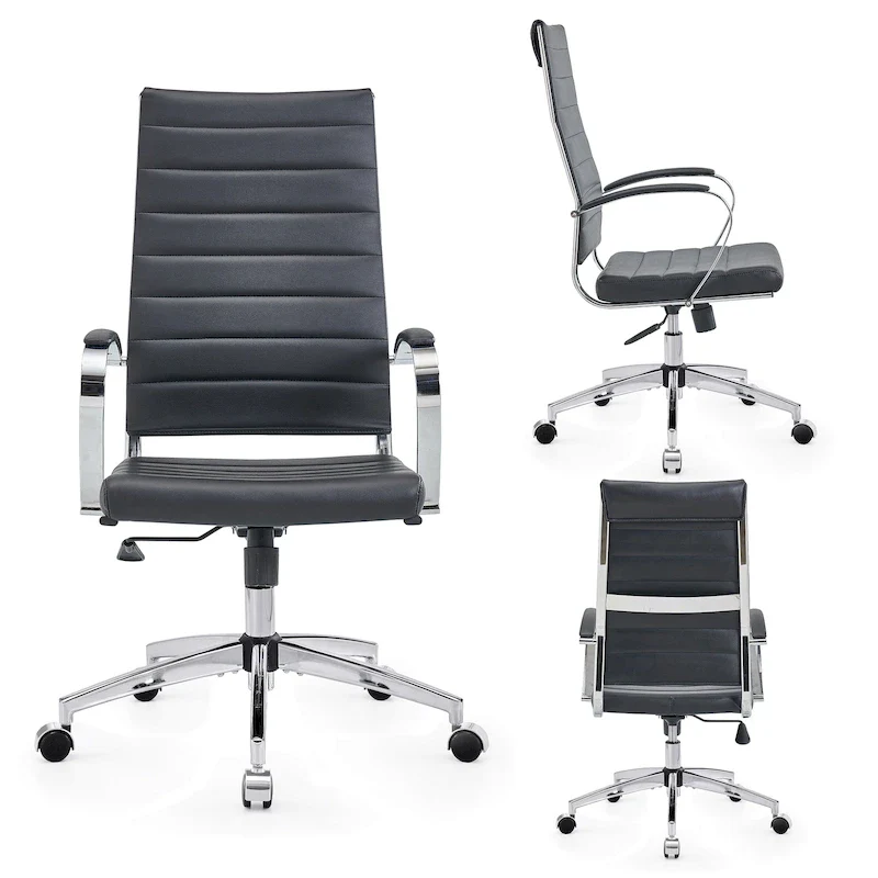 CAROCC Ribbed Computer Office Chair Adjustable Swivel High Back Desk Chair