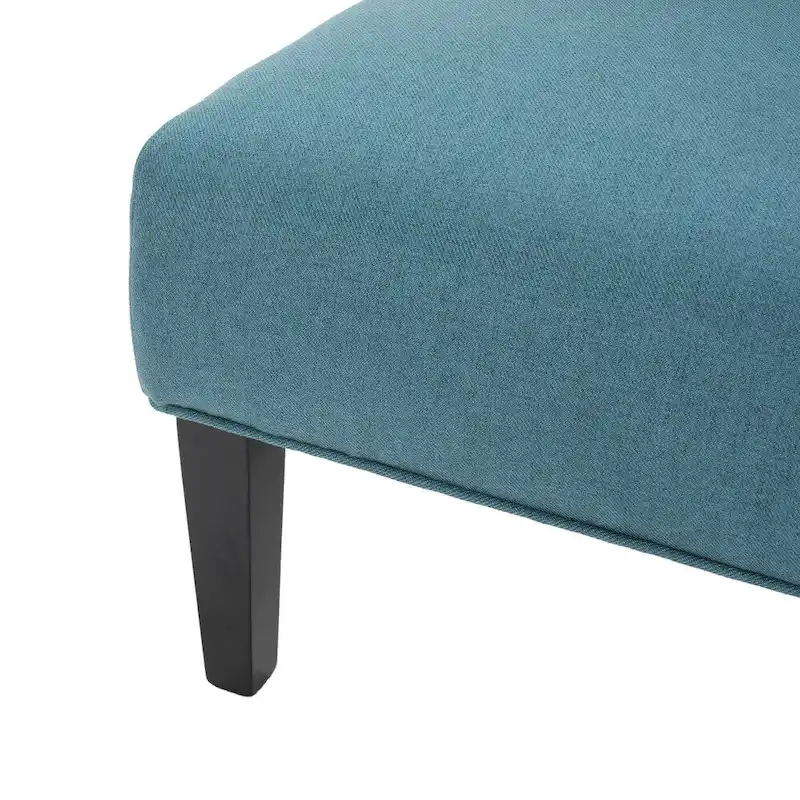 Grey / Light Blue / Light Grey / Dark Teal Contemporary Fabric Slipper Accent Chair – Single