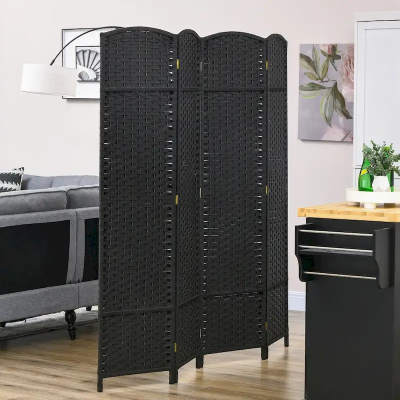 Freestanding 4-Panel Folding Privacy Screen Room Divider