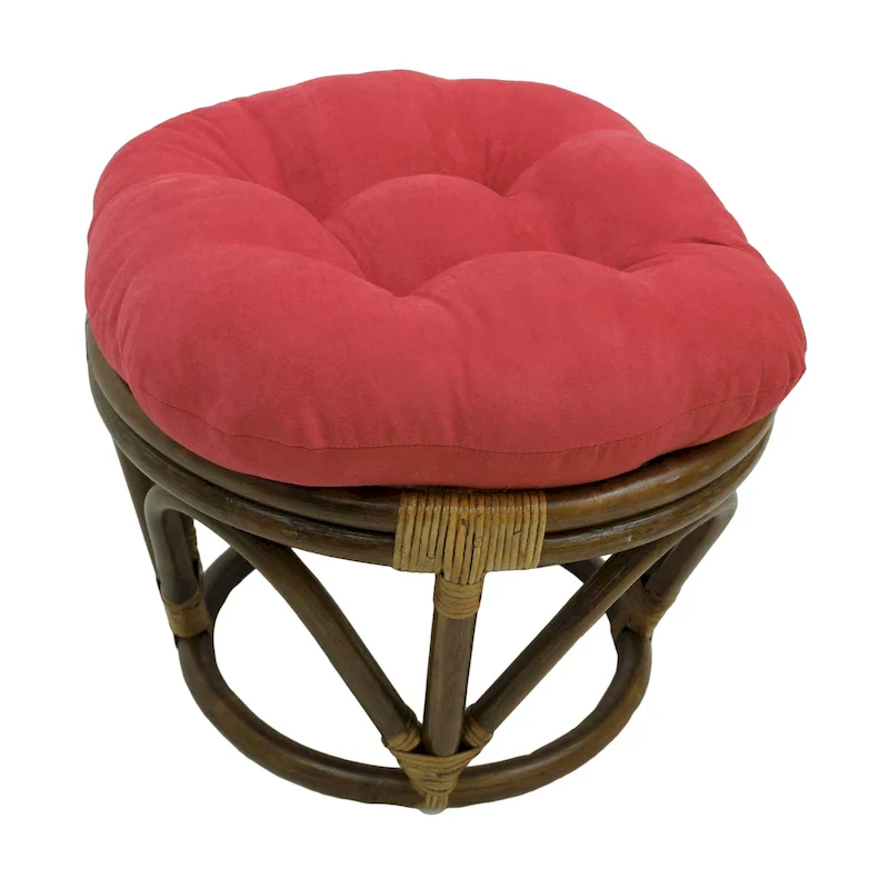 Bali 18-inch Footstool with Microsuede Cushion