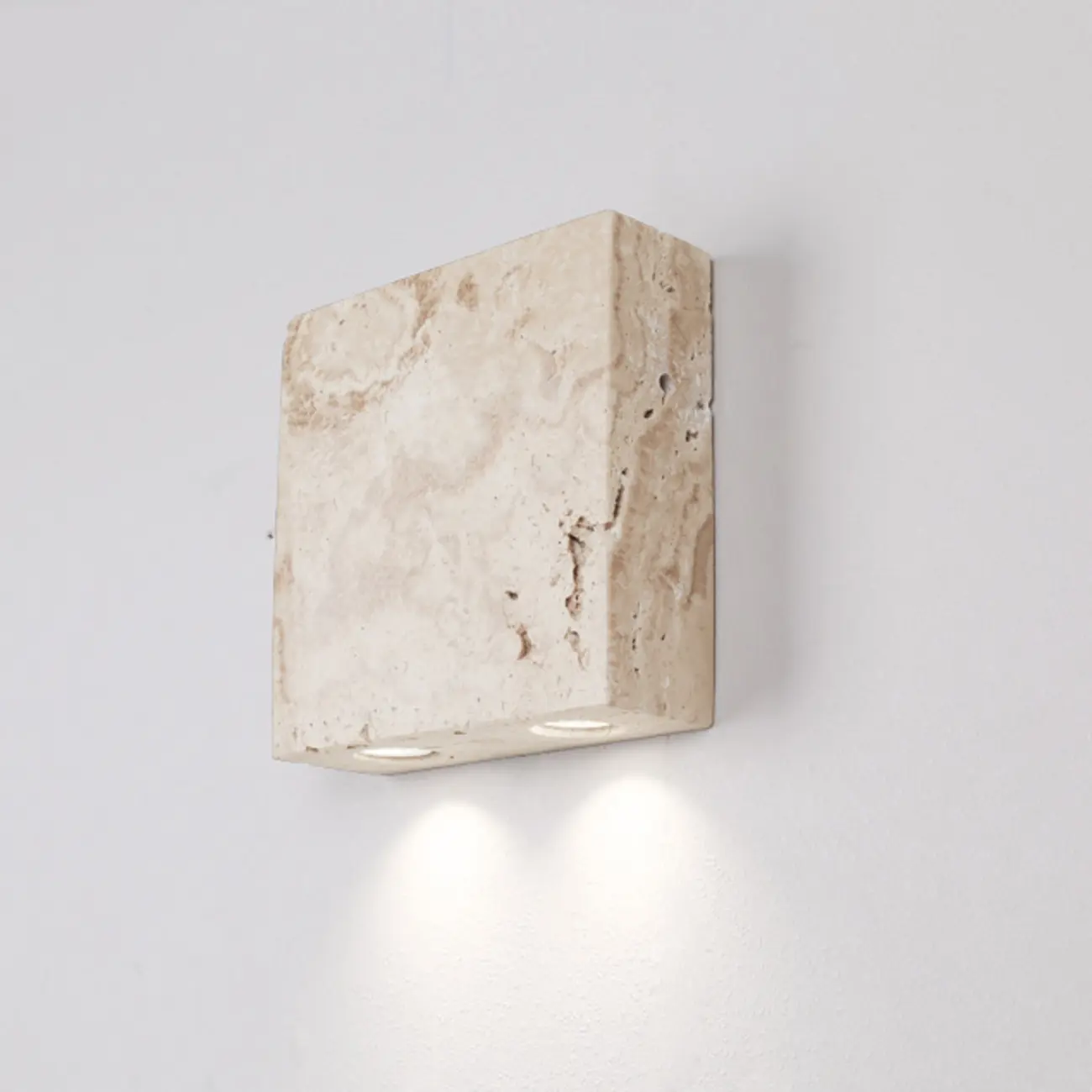Modern Beige Stone Warm Light Wall Sconce