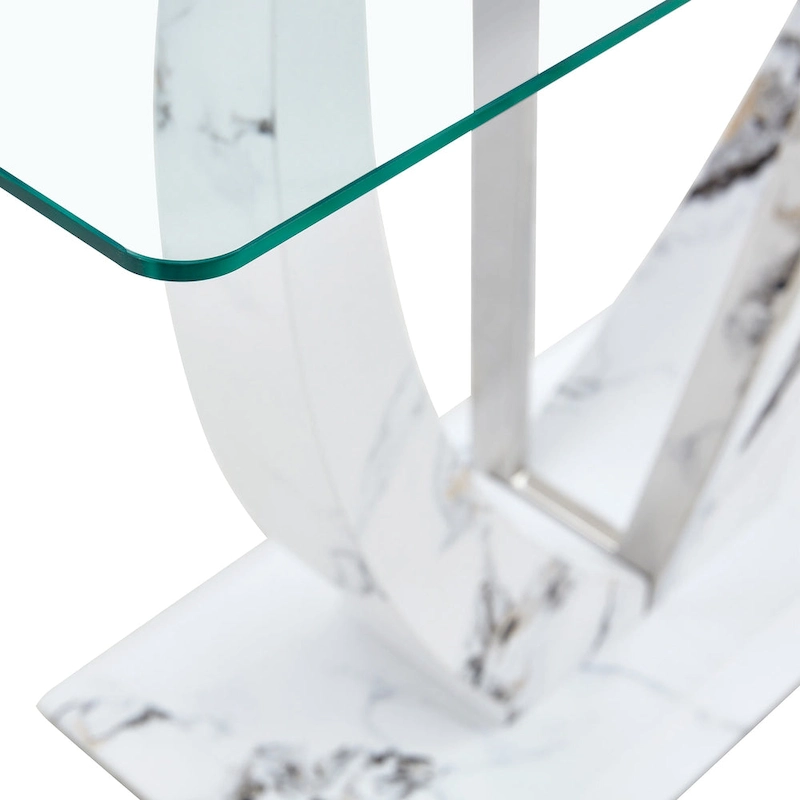 Modern and simple rectangular glass console table