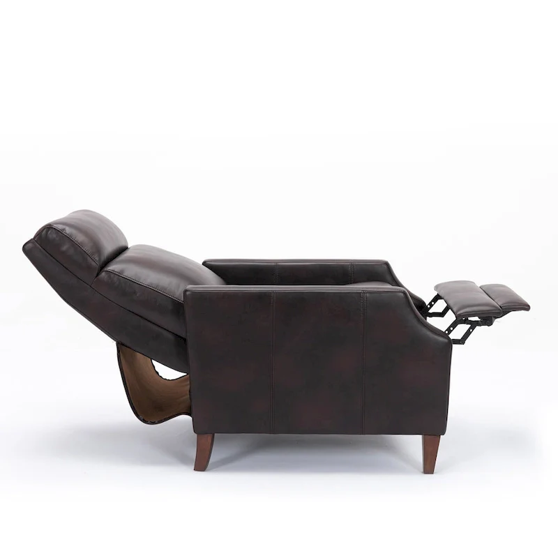 Faux Leather Push Back Recliner - Mid-Century Style - Single Seat