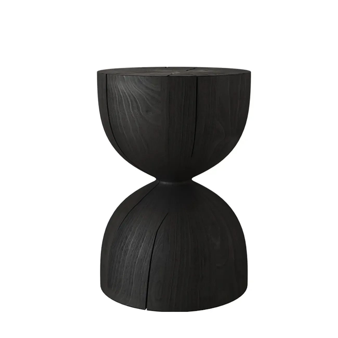 Hourglass Wooden Natural Finish Chairside Table