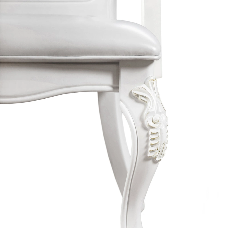 Furniture of America Eugene Traditional Solid Wood Dining Arm Chairs with Nailhead Trim and Cabriole Legs (Set of 2)