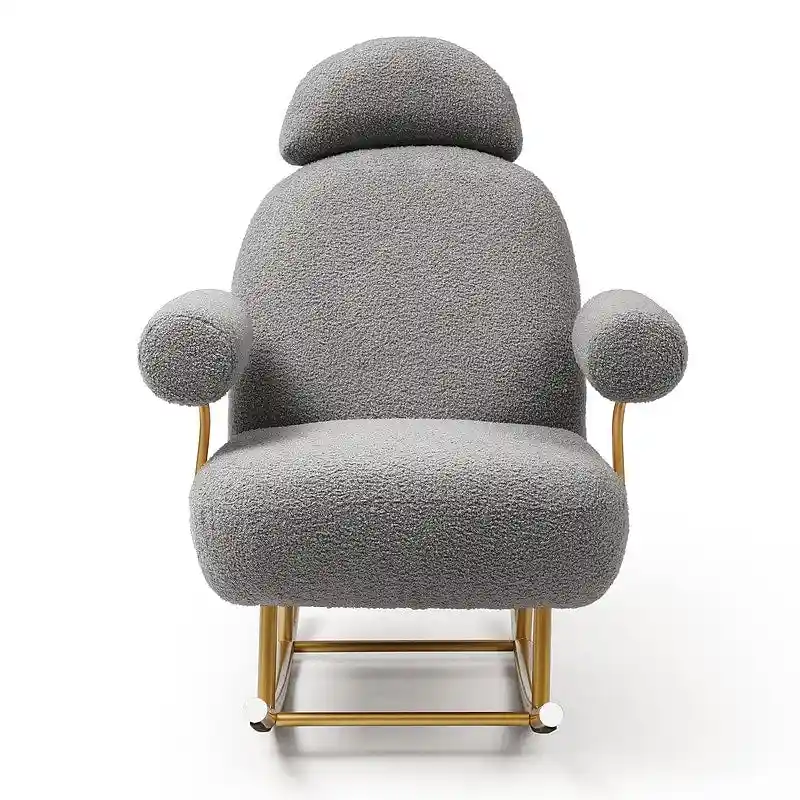Modern Sherpa Fabric Nursery Rocking Chair