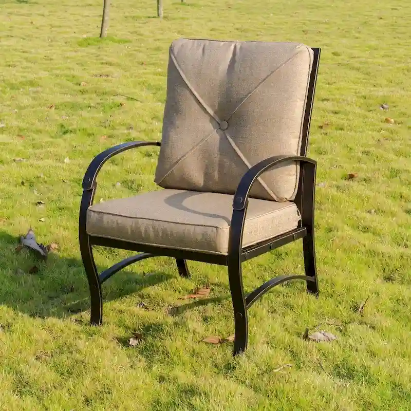 Brazos 7 Piece Patio Aluminum Dining Set with Cushions, 42x72 Inch Rectangle Dining Table