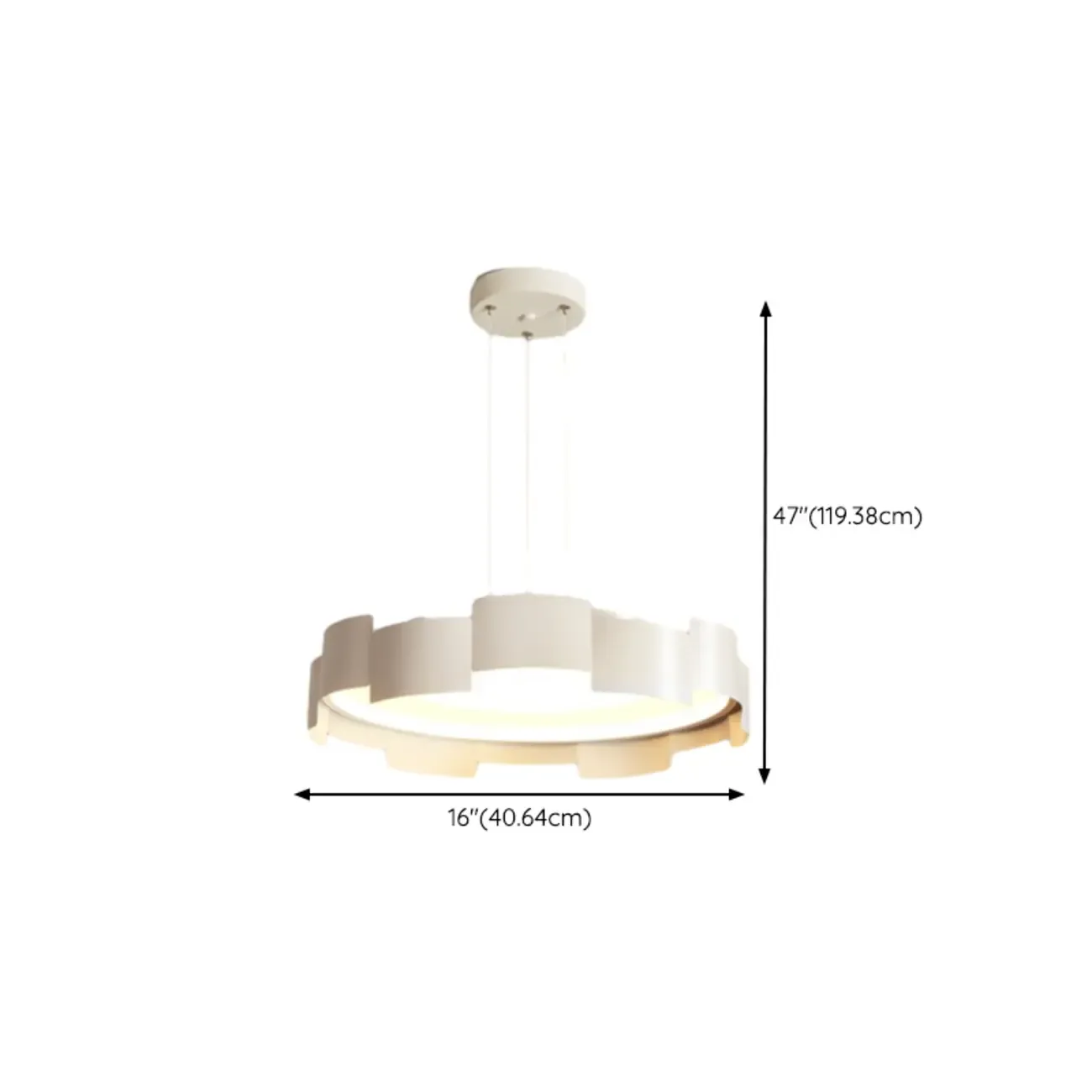 Modern Adjustable White Round LED Chandelier