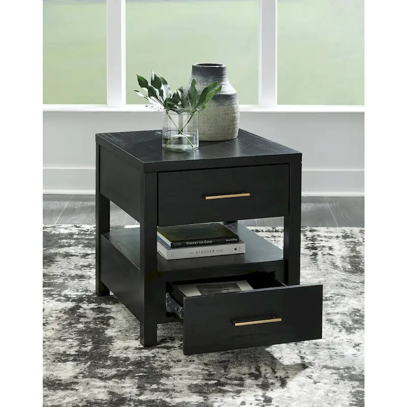 Signature Design by Ashley Winbardi Black End Table - 22 W x 24 D x 24 H