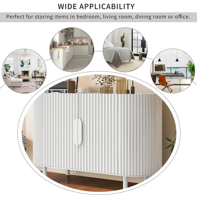 47.80 Inch high quality MDF Sideboard with Adjustable Shelves - 47.80 x 16.50