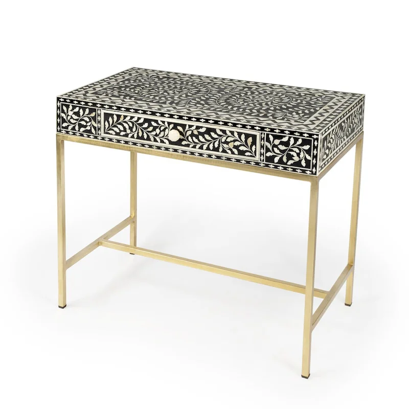 Butler Perilla Black and White Bone Inlay Writing Desk