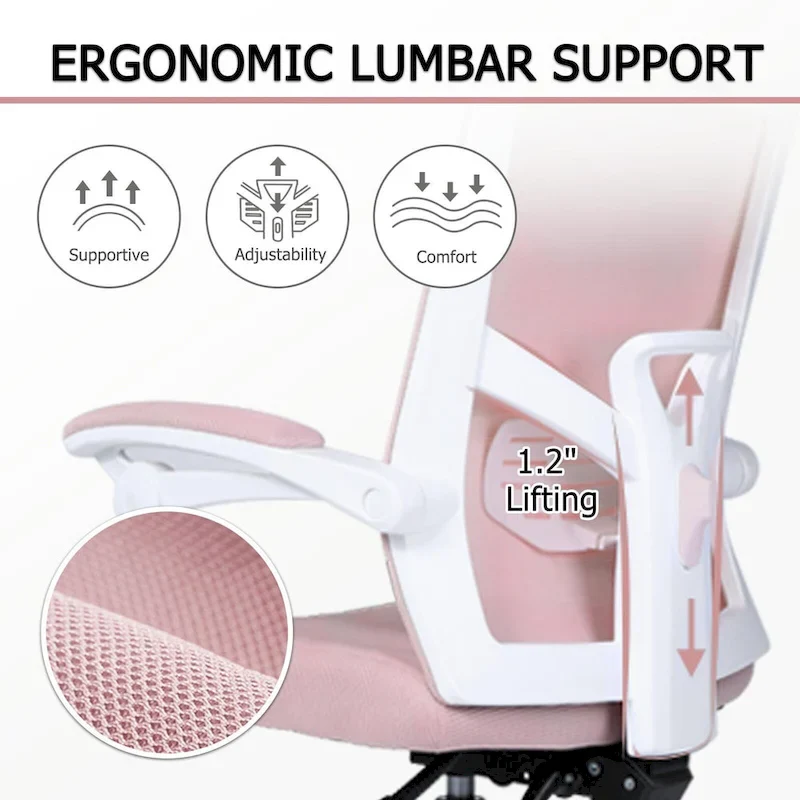 Office Chair With Foot Rest Ergonomic Swivel Mesh Task Office Chair