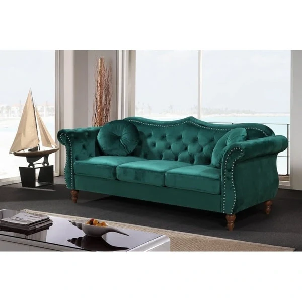 Nailhead Chesterfield Upholstered 2-piece Living Room