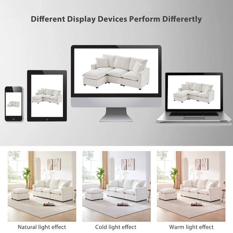 Modern Chenille Modular Sectional Sofa with 2 Pillows