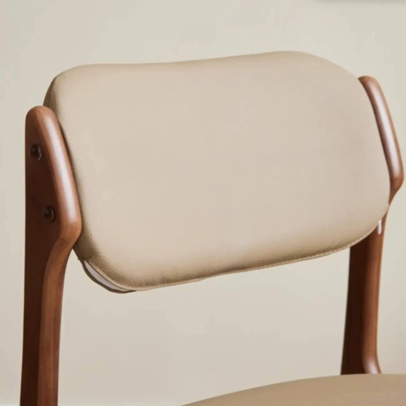 Rustic Open Back Wooden Faux Leather Dining Chair Set of 2