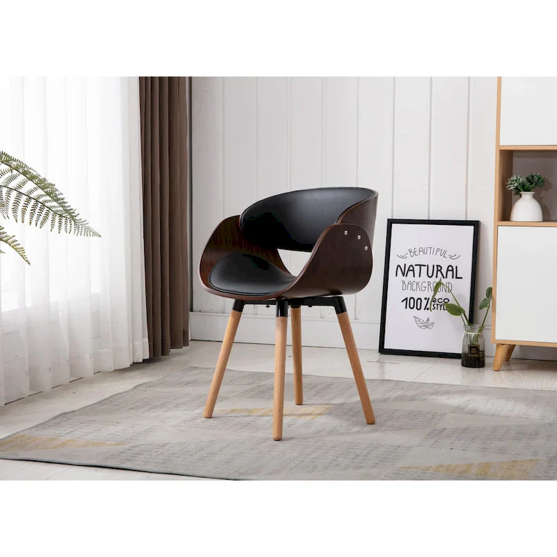 Black Synthetic Leather Leisure Chair - 24H x 15W x 21D Accent Armchair