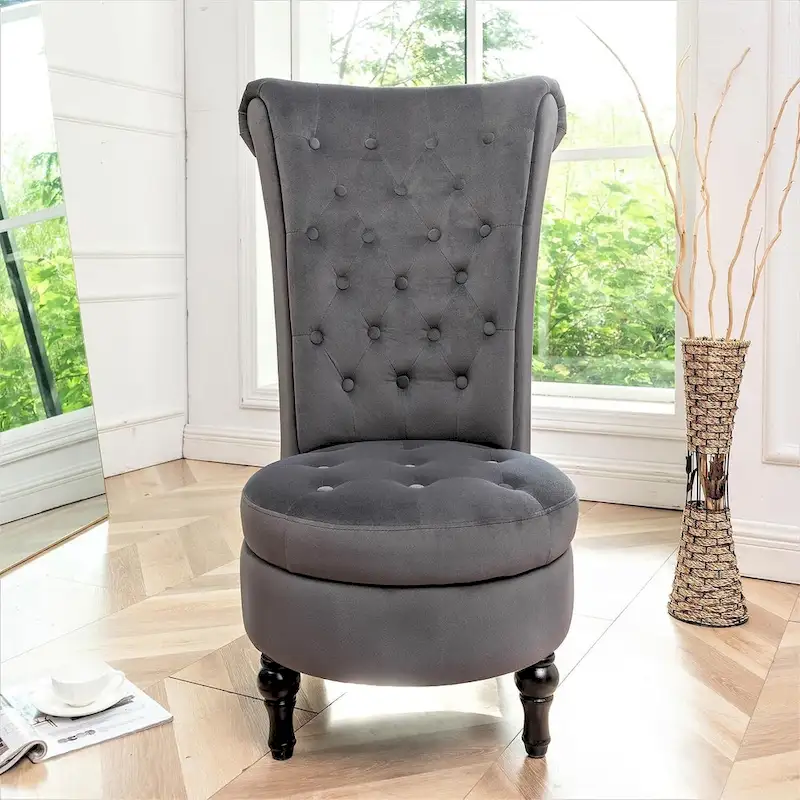 Gosser 20 Wide Velvet High Back Vanity Chair