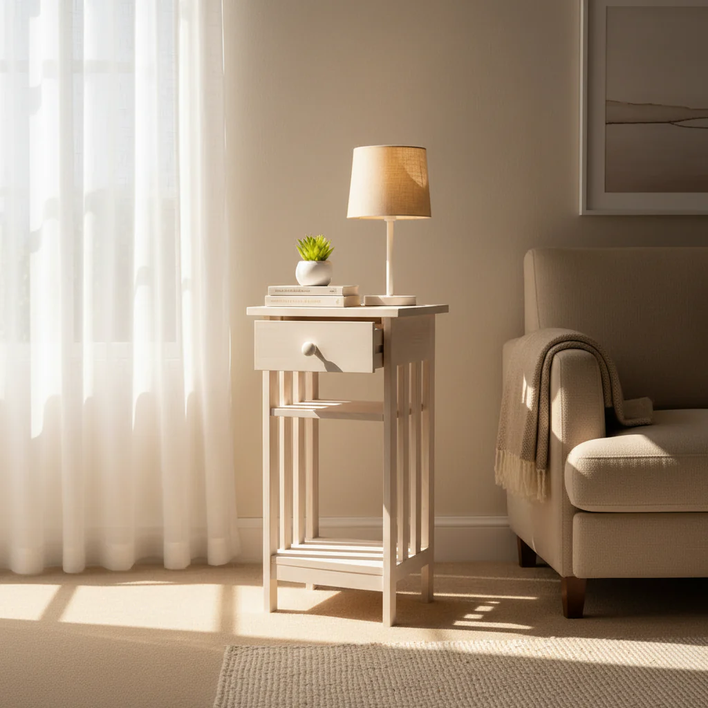 Unfinished Solid Parawood Mission Telephone Stand