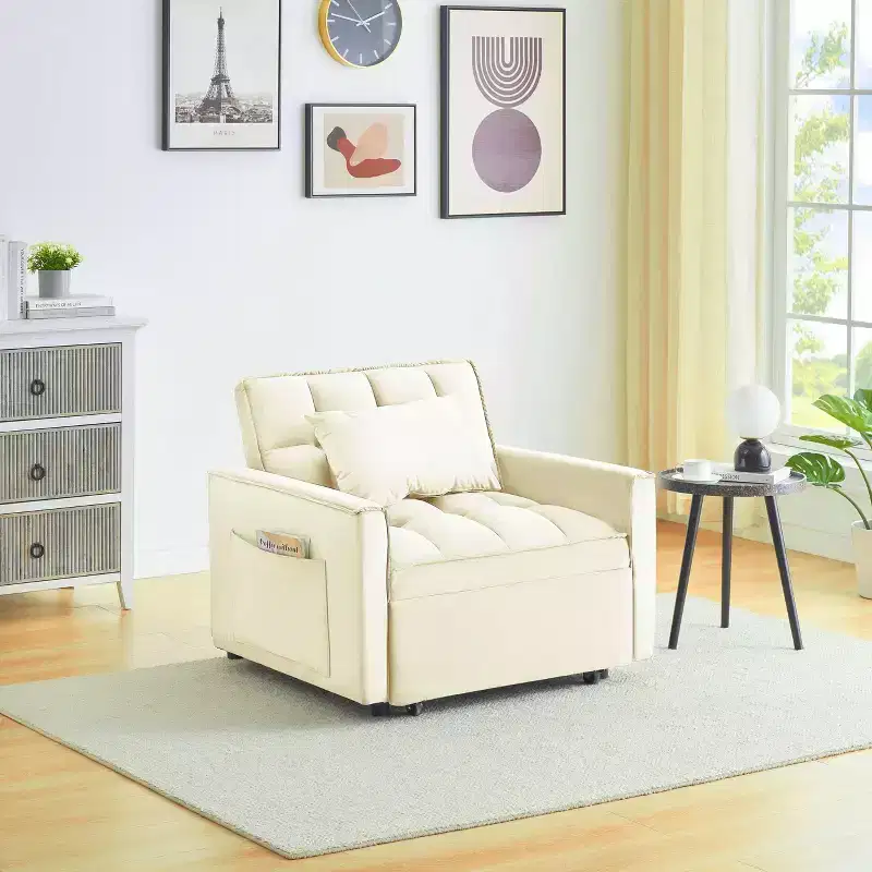 PexFix Convertible Sofa Bed Chair Suitable for Small Spaces with Adjustable Back