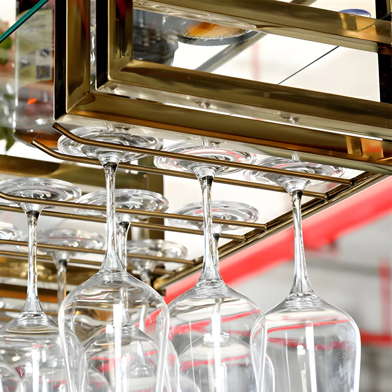 Glam Gold Metal Large Hanging Wine Rack