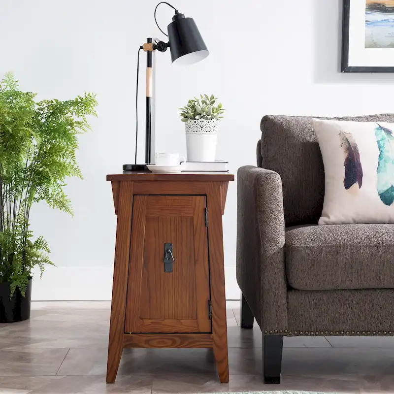 Traditional Solid Wood Mission Cabinet End Table