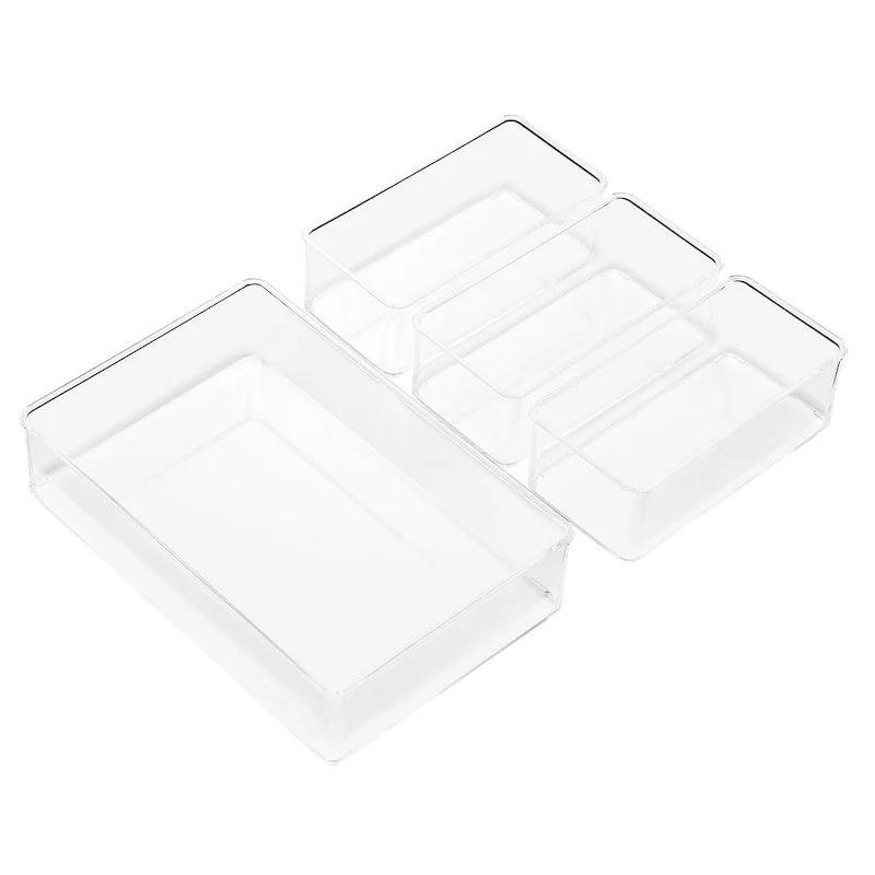 Clear Drawer Organizer Set for Office Storage