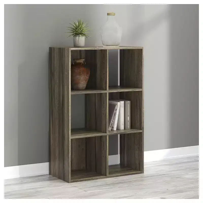 Signature Design by Ashley 6 Cube Storage Organizer - Versatile Open Bookcase and Display Unit for Modern Home Organization