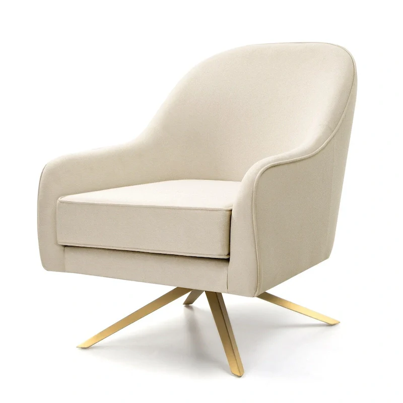 Swivel Club Chair PU Leather Leisure Armchair Upholstered Accent Chair