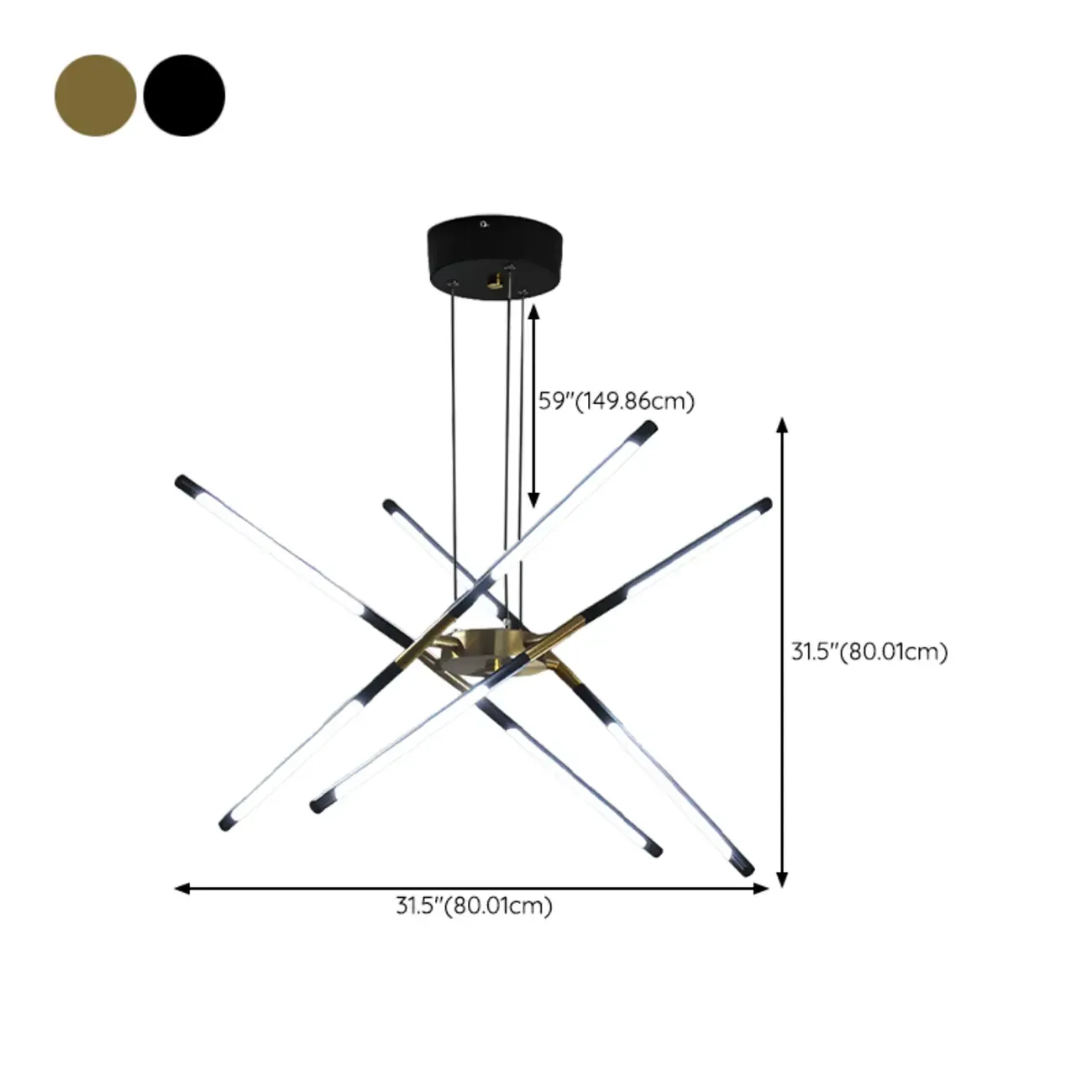 Modern LED Linear Chandelier with Adjustable Height